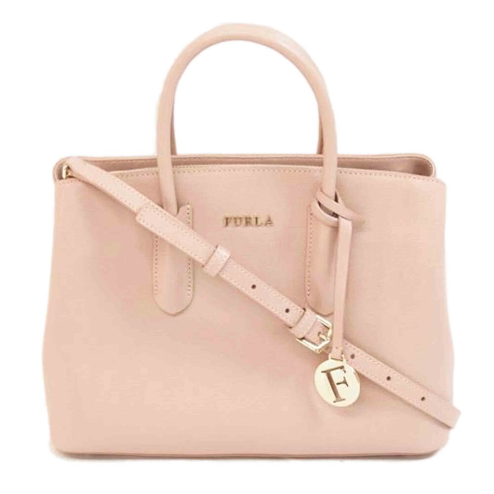Furla Tessa Tote Leather Shoulder Bag Pink